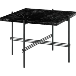 TS Soffbord 55x55 cm, Svart / Vit Marmor