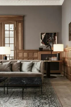 TS Soffbord 55x55 cm, Svart / Vit Marmor