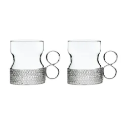 Iittala Dricksglas|Glöggmuggar-Tsaikka Glas Med Handtag 23 cl 2-pack, Silver