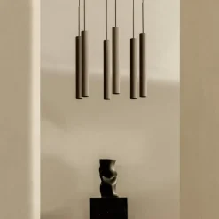 Audo Copenhagen Ljuskronor & Takkronor-Tubulaire Ljuskrona Bronzed, 3 Pendlar