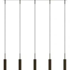 Tubulaire Pendel Med Skena Bronzed, 5 Pendlar