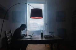 Foscarini Båglampor|Golvlampor-Twiggy Golvlampa, Svart