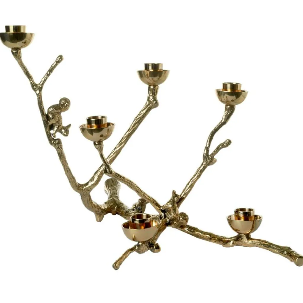 Polspotten Ljuslyktor-Twiggy With Squirrels Gold