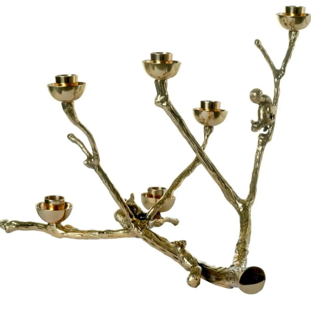 Polspotten Ljuslyktor-Twiggy With Squirrels Gold