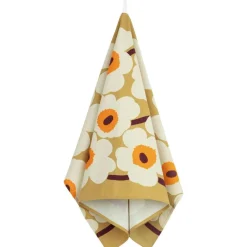Marimekko Kökshanddukar-Unikko Kökshandduk 47x70 cm, Cream / Caramel / Warm Orange