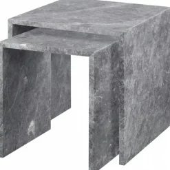 VARU Soffbord 2 Delar Marmor, Grå