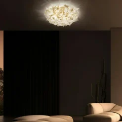 SLAMP Plafonder|Vägglampor-Veli Aurea Vägg-/Taklampa Vit / Guld, 78 cm