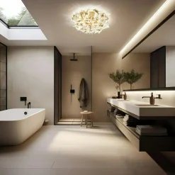 SLAMP Plafonder|Vägglampor-Veli Aurea Vägg-/Taklampa Vit / Guld, 78 cm