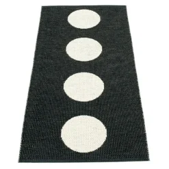 Pappelina Utomhusmattor & Balkongmattor|Plastmattor-Vera Matta Svart / Vanilj, 70x225 cm