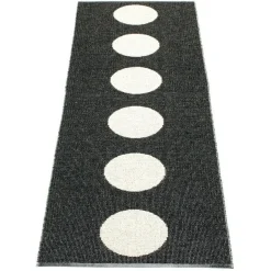 Pappelina Utomhusmattor & Balkongmattor|Plastmattor-Vera Matta Svart / Vanilj, 70x225 cm