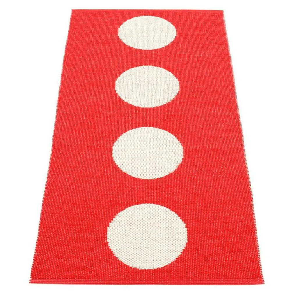 Pappelina Utomhusmattor & Balkongmattor|Plastmattor-Vera Matta 70x150 cm, Red/Vanilla