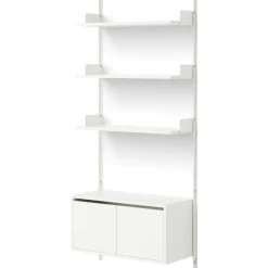 Vägghylla 1900 Lågt Skåp Med Dörrar, Ek / Svart