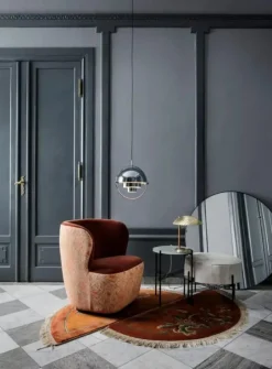 Väggspegel 110 cm, Polerad Mässing