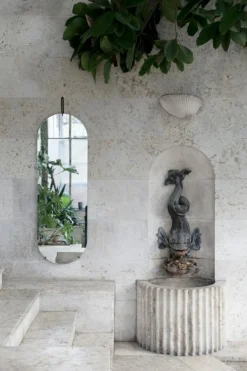 Väggspegel Hög, Mässing