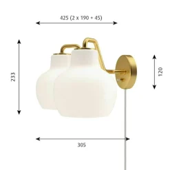 VL Ring Crown vägg 1x40 W, Mässing