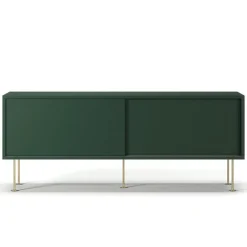 Decotique Tv-Bänkar & Mediabänkar-Vogue Mediabänk Med Ben 136 cm, Valnöt / Svart