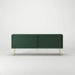 Decotique Tv-Bänkar & Mediabänkar-Vogue Mediabänk Med Ben 136 cm, Valnöt / Svart