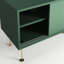 Decotique Tv-Bänkar & Mediabänkar-Vogue Mediabänk Med Ben 136 cm, Valnöt / Svart