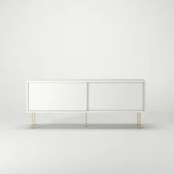 Decotique Tv-Bänkar & Mediabänkar-Vogue Mediabänk Med Ben 136 cm, Valnöt / Svart