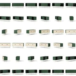 Decotique Tv-Bänkar & Mediabänkar-Vogue Mediabänk Med Ben 136 cm, Valnöt / Svart