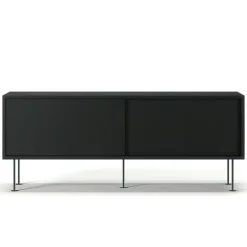 Decotique Tv-Bänkar & Mediabänkar-Vogue Mediabänk Med Ben 136 cm, Valnöt / Svart