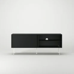 Decotique Tv-Bänkar & Mediabänkar-Vogue Mediabänk Med Ben 136 cm, Valnöt / Svart