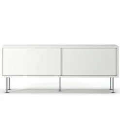 Decotique Tv-Bänkar & Mediabänkar-Vogue Mediabänk Med Ben 136 cm, Valnöt / Svart