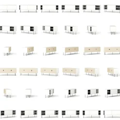 Decotique Tv-Bänkar & Mediabänkar-Vogue Mediabänk Med Ben 136 cm, Valnöt / Svart