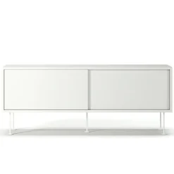 Decotique Tv-Bänkar & Mediabänkar-Vogue Mediabänk Med Ben 136 cm, Valnöt / Svart