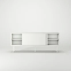 Decotique Tv-Bänkar & Mediabänkar-Vogue Mediabänk Med Ben 136 cm, Valnöt / Svart