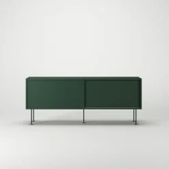 Decotique Tv-Bänkar & Mediabänkar-Vogue Mediabänk Med Ben 136 cm, Valnöt / Svart