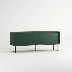 Decotique Tv-Bänkar & Mediabänkar-Vogue Mediabänk Med Ben 136 cm, Valnöt / Svart