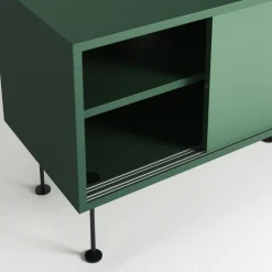 Decotique Tv-Bänkar & Mediabänkar-Vogue Mediabänk Med Ben 136 cm, Valnöt / Svart