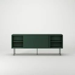 Decotique Tv-Bänkar & Mediabänkar-Vogue Mediabänk Med Ben 136 cm, Valnöt / Svart