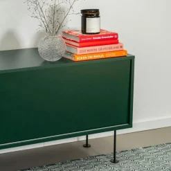 Decotique Tv-Bänkar & Mediabänkar-Vogue Mediabänk Med Ben 136 cm, Valnöt / Svart