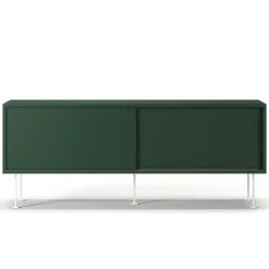 Decotique Tv-Bänkar & Mediabänkar-Vogue Mediabänk Med Ben 136 cm, Valnöt / Svart