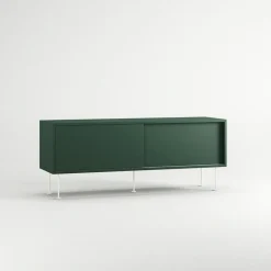 Decotique Tv-Bänkar & Mediabänkar-Vogue Mediabänk Med Ben 136 cm, Valnöt / Svart