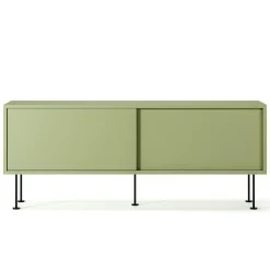 Decotique Tv-Bänkar & Mediabänkar-Vogue Mediabänk Med Ben 136 cm, Valnöt / Svart