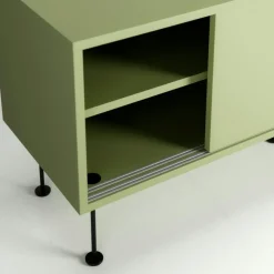 Decotique Tv-Bänkar & Mediabänkar-Vogue Mediabänk Med Ben 136 cm, Valnöt / Svart