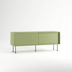 Decotique Tv-Bänkar & Mediabänkar-Vogue Mediabänk Med Ben 136 cm, Valnöt / Svart