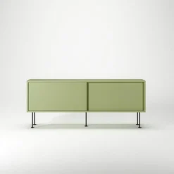 Decotique Tv-Bänkar & Mediabänkar-Vogue Mediabänk Med Ben 136 cm, Valnöt / Svart