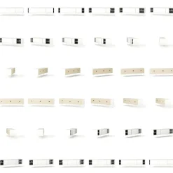 Vogue Mediabänk Med Ben 180 cm, Vitpigmenterad Ek / Mässing