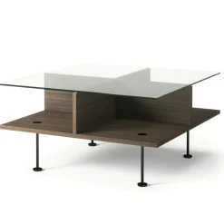 Decotique Soffbord-Vogue Soffbord 70x70 cm, Valnöt / Mässing