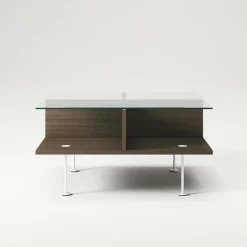 Decotique Soffbord-Vogue Soffbord 70x70 cm, Valnöt / Mässing