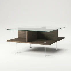 Decotique Soffbord-Vogue Soffbord 70x70 cm, Valnöt / Mässing