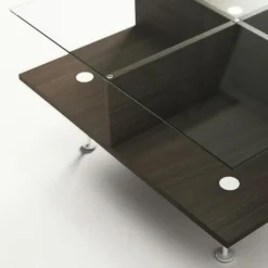 Decotique Soffbord-Vogue Soffbord 70x70 cm, Valnöt / Mässing