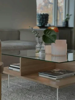 Decotique Soffbord-Vogue Soffbord 70x70 cm, Valnöt / Mässing