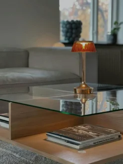 Decotique Soffbord-Vogue Soffbord 70x70 cm, Valnöt / Mässing