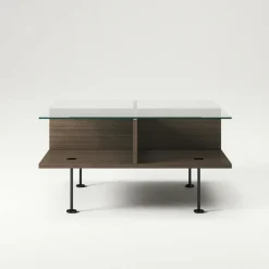 Decotique Soffbord-Vogue Soffbord 70x70 cm, Valnöt / Mässing