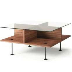 Decotique Soffbord-Vogue Soffbord 70x70 cm, Valnöt / Mässing